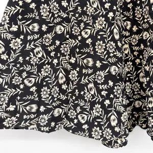 Ralph Lauren Womens Black Floral Rayon Cottagecore A-Line Wrap Midi Skirt 12 thumbnail 3
