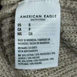 American Eagle Colorblock Striped Crewneck Sweater Green Grey Yellow Size S thumbnail 7