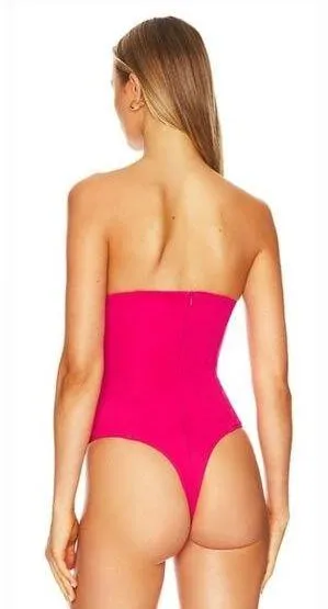Superdown Gianna Sweetheart Bodysuit in Pink Small thumbnail 2