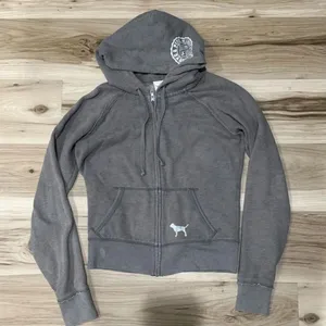 Victoria’s Secret PINK Y2K Grey Zip Up Hoodie Women’s Medium thumbnail 1
