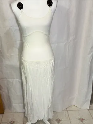 White Maxi Dress with Decorative Dark Knot Straps thumbnail 3