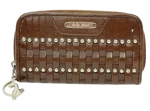 Baby Phat Vintage Y2K Brown‎ Studded Full Zip Multi Card Wallet thumbnail 1
