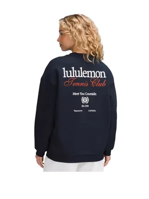 Lululemon Heavyweight Fleece Pullover Tennis Club Navy Blue Sweatshirt Oversized thumbnail 2