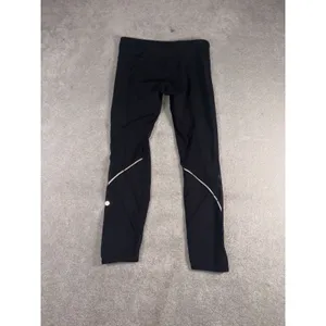 lululemon black cropped leggings 6 reflective mesh thumbnail 3