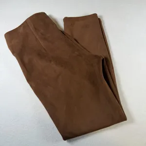 T Tahari Pants Womens Medium Brown‎ Faux Leather High Rise Stretch Pull On Slim thumbnail 5