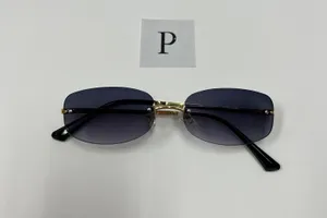 Rimless retro sunglasses / gray lenses sunglasses / small rectangle sunglasses thumbnail 5