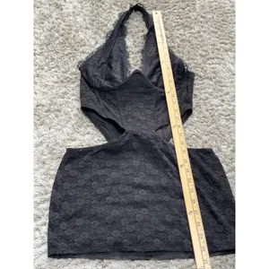 Windsor Gothic Lace Halter Mini Dress Women’s Black Cutout Whimsigoth Size M thumbnail 10