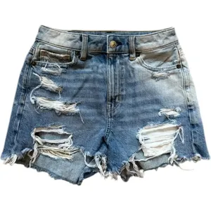 Womens American Eagle Light Wash High Rise Distressed Mom Denim Jean Shorts - 00 thumbnail 1