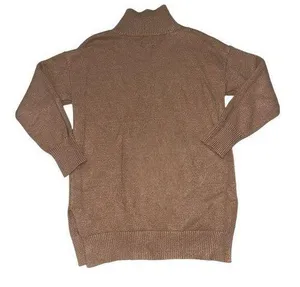 Anthropologie Maeve crystal mock neck oversized sweater in tan women’s size XS thumbnail 2