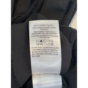 Lucky Brand Sleeveless Knit Top Size M Black Sheer Ruffle Detail thumbnail 3