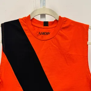 AARMY Women's Cropped Activewear Tank Top EJ1 Bright Orange Small‎ thumbnail 3