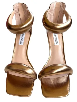 Like New Steve Madden Partay Heels Gold Size 7.5 thumbnail 2