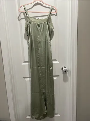 Reformation Vesper Satin Midi Dress Salvia Sage Green Cocktail Party Size 12 thumbnail 8