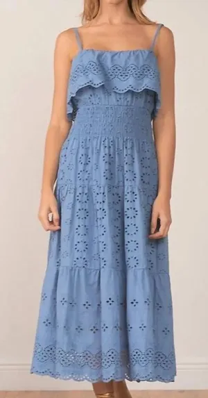 Elan Genola Blue Eyelet Dress thumbnail 1