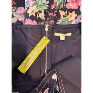 NWT Gianni Bini Dress Black Alexie Corset Mini Floral Cutout Fit Flare Large thumbnail 4