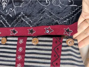 Brownstone Studio Vintage Patchwork Embroidered Velvet Jacket Size S Boho Black thumbnail 7