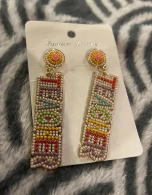 Teacher earrings fashion jewlery custom thumbnail 1