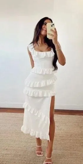Show Me Your Mumu Greta Dress in White thumbnail 4