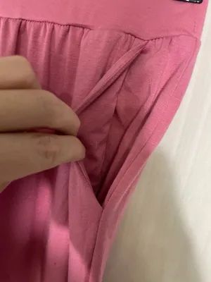 Hujkey Women's Pink Wide Leg Lounge Pants Size M High Rise Stretch Pockets NWT thumbnail 2
