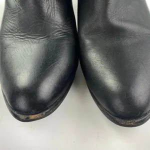 PB Women's Black Leather Almond Toe Buckle Strap Zip Chelsea Ankle Boots Size 8 thumbnail 6