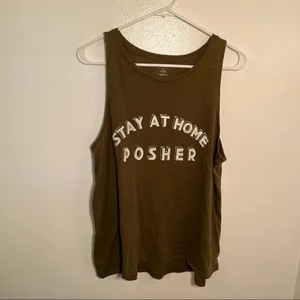 Oscilatey Old Navy Women's Size Large Tank Top Stay At‎ Home Posher Dark Green thumbnail 2