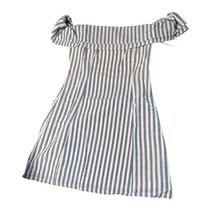 NWT Lulus Size Small‎ Seaside Skipper Blue Striped Off-The-Shoulder Mini Dress thumbnail 3