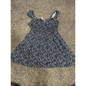 Old Navy Blue Waist-Defined Floral Mini Short Sleeve Dress M thumbnail 12