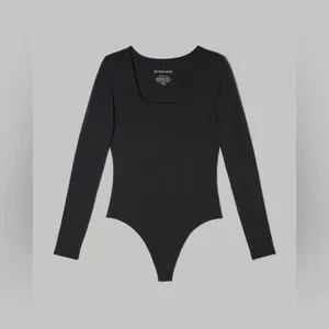 NWT Everlane The Long-Sleeve Supima® Square-Neck Bodysuit thumbnail 2