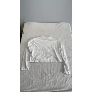 Agolde Mason Cropped Long Sleeve Tee White Organic Cotton A7209-1507 Womens S thumbnail 2