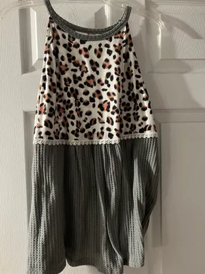 Grey Cheetah Tank Size M thumbnail 2