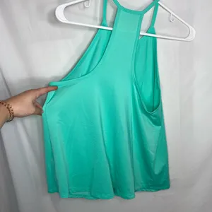 EUC Old Navy active women’s turquoise high neck ribbed‎ loose relaxed top medium thumbnail 5