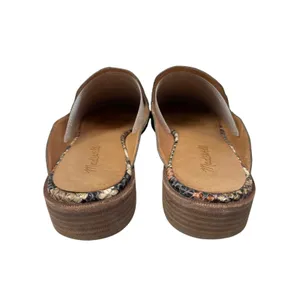 Madewell Frances Snake Skin Embossed Leather Pointed Toe Loafer Flat Mules 9.5 thumbnail 3