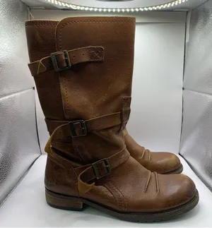 Kickers Women's Leather Brown Ankle Boots Zip-Up with Buckles Size 40 EU US 9.5 thumbnail 2