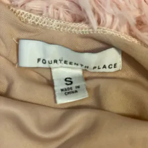 Fourteenth Place Bodysuit Womens Small Nude Pink Lace Illusion Low Open Scoop Ba thumbnail 4