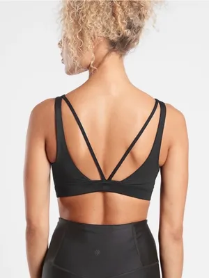 Athleta Exhale Sports Bra in Black thumbnail 1