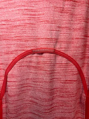 Athleta Running Wild 1/2 Zip Pullover Shirt Red Performance Pocket Reflective Lg thumbnail 10