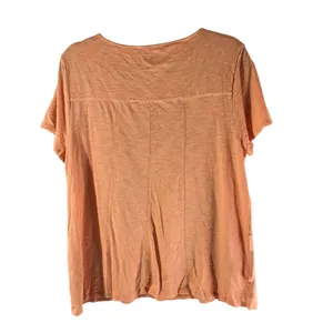 Chico's The Ultimate Tee Top Pockets Pleated Scoop Neck Orange Size 2 US L thumbnail 3