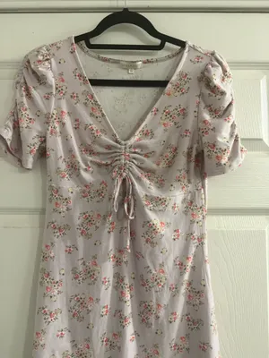 Ultra Flirt Light Pink Floral Tie-Front Mini Dress thumbnail 4