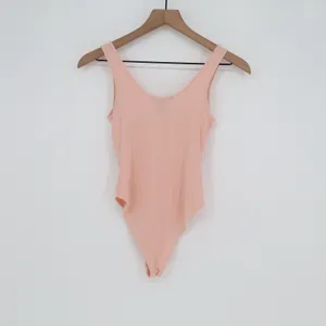 Forever 21 Bodysuit Womens Small Peach Ribbed Knit Scoop Neck Excellent thumbnail 3