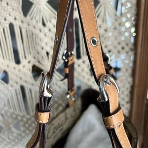 VINTAGE Coach Horse & Carriage brown canvas and leather trim tote bag thumbnail 11