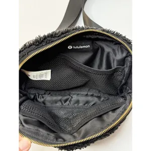 Lululemon Everywhere Belt Bag Black Fuzzy Fleece Crossbody Utility Y2K Goth Emo thumbnail 6