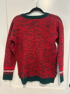 99 Jane Street Sweater Small Reindeer Glasses Bells Sequins Ugly Christmas thumbnail 2