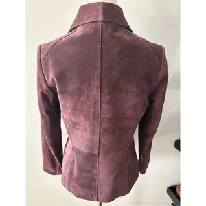 Preston and York Purple leather jacket size small real suede thumbnail 2