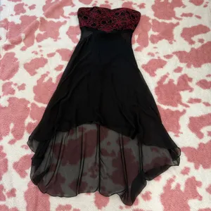 🖤 Gothic Romance Sheer Hi-Low Strapless Dress | Vampire Fairy • Dark Coquette • Y2K Formal • Festival Goth 🖤 thumbnail 5
