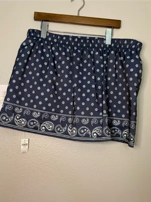 Aerie New XL paisley print xl skort skirt summer blue casual thumbnail 2