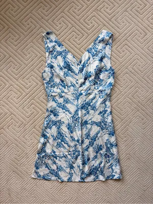 Hello Molly Blue and White Satin Mini Dress thumbnail 5