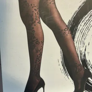 Natori Leopard Mix Sheer Tights Medium Black Luxury Fashion Legwear‎ Set of 2 thumbnail 3