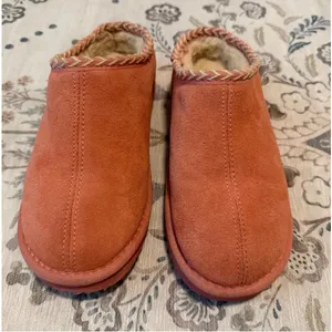 Bearpaw Tabitha Shell Pink Suede Wool Blend Slippers Clogs Women's Size 7 thumbnail 2