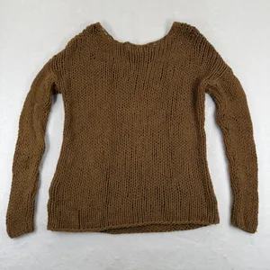 Vince Womens Brown Chunky Wool‎ Blend Open Knit Boat Neck Sweater V039673413 M thumbnail 7