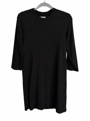 REFORMATION Black Ribbed Dress - Women's M thumbnail 1